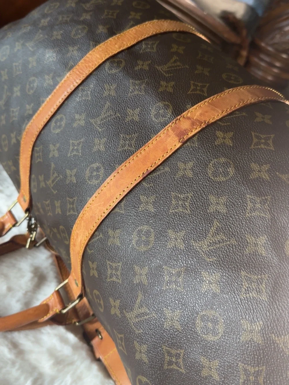 Louis Vuitton Monogram Canvas Duffel Bag in Brown and Tan